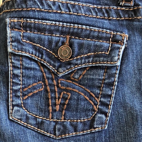 Kut From The Kloth Jeans Size 4 Thick Stitch Boot Cut Dark Wash - Picture 2 of 8